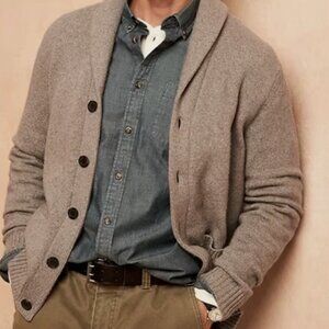 Banana Republic Factory Cozy Shawl Cardigan Mushroom Men's Size Large 710072